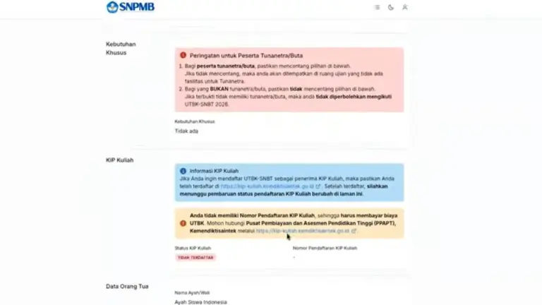 2 Jenis KIP Kuliah dalam Pendaftaran UTBK SNBT 2026