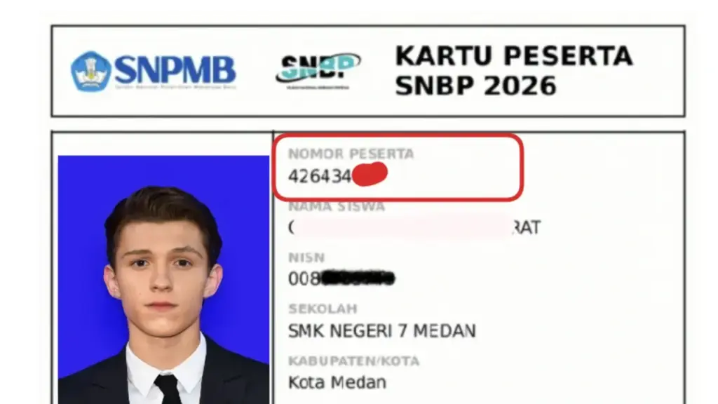 Nomor pendaftaran SNBP 2026