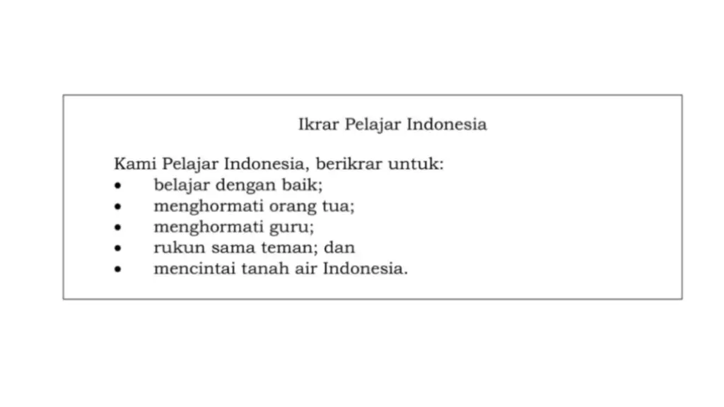 Bacaan Teks Ikrar Pelajar Indonesia