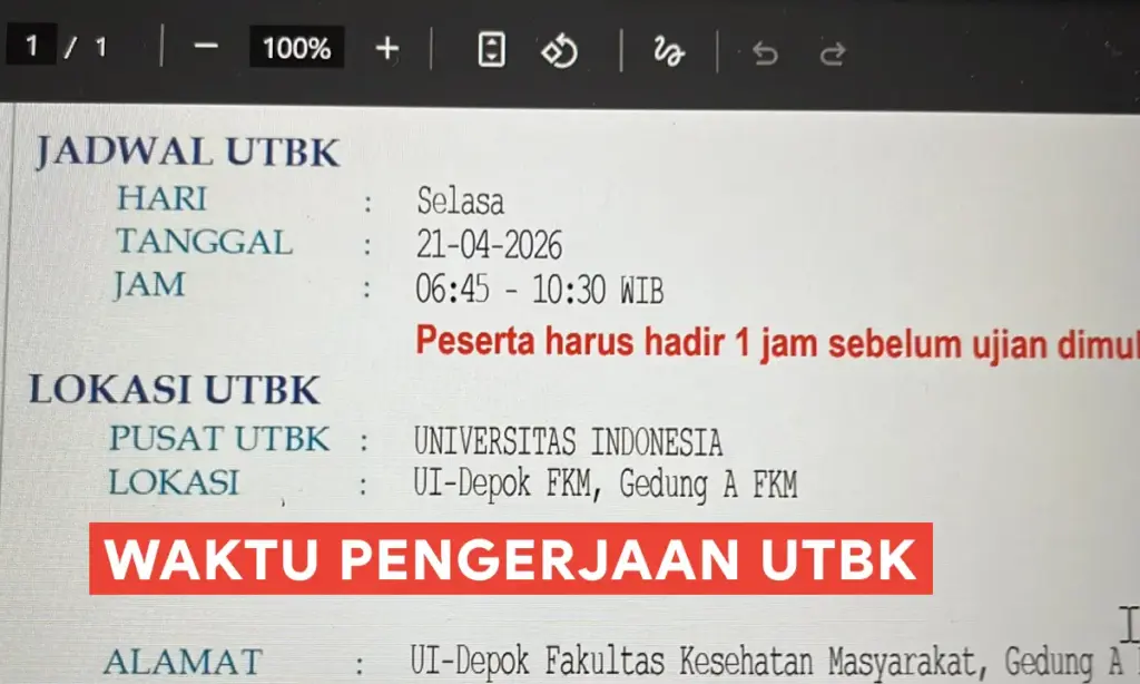 Waktu Pengerjaan UTBK