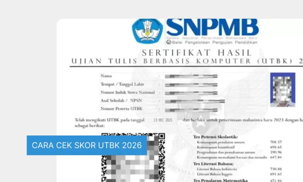 CARA CEK SKOR UTBK 2026