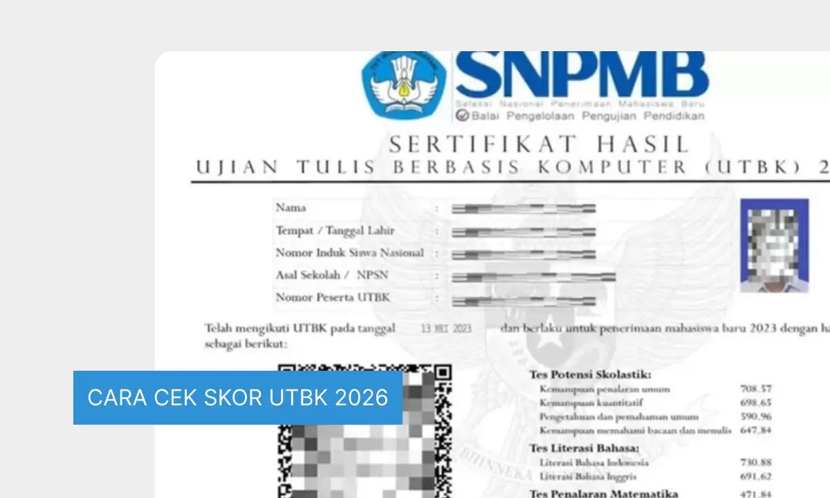 CARA CEK SKOR UTBK 2026
