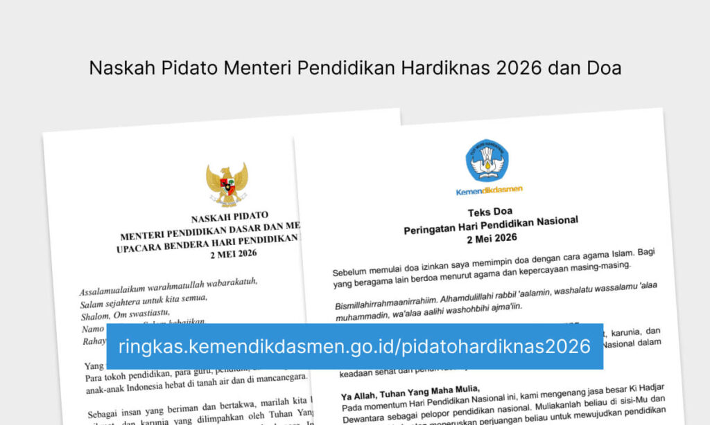 Naskah Pidato Menteri Pendidikan Hardiknas 2026 dan Doa