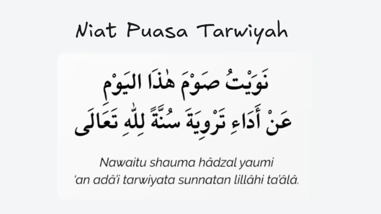 Niat Puasa Tarwiyah