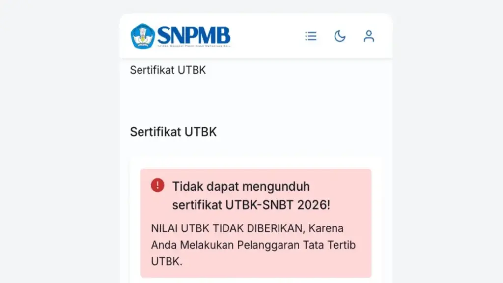 Penyebab Tidak Dapat Mengunduh Sertifikat UTBK 2026