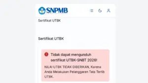 Penyebab Tidak Dapat Mengunduh Sertifikat UTBK 2026
