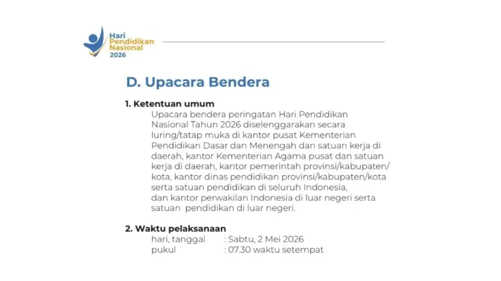 Susunan Acara Upacara Hardiknas 2026 Resmi