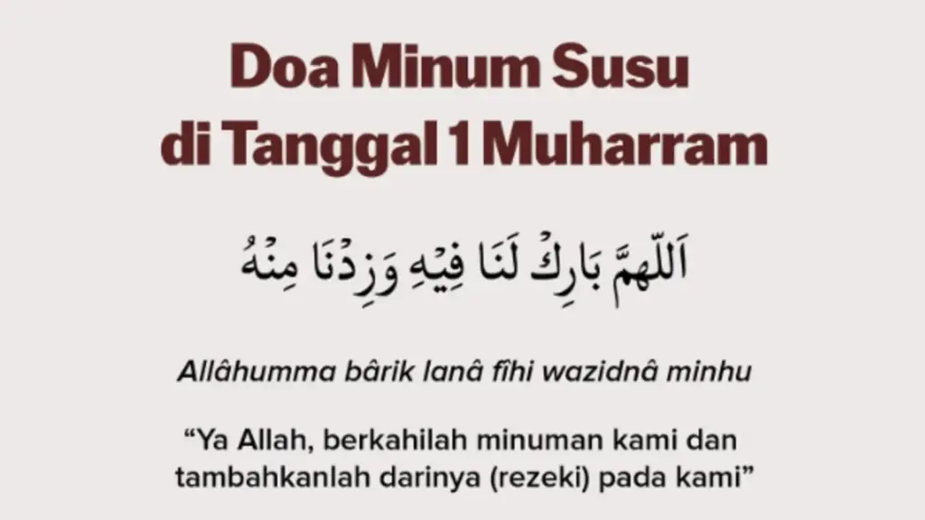 Bacaan Doa Minum Susu 1 Muharram