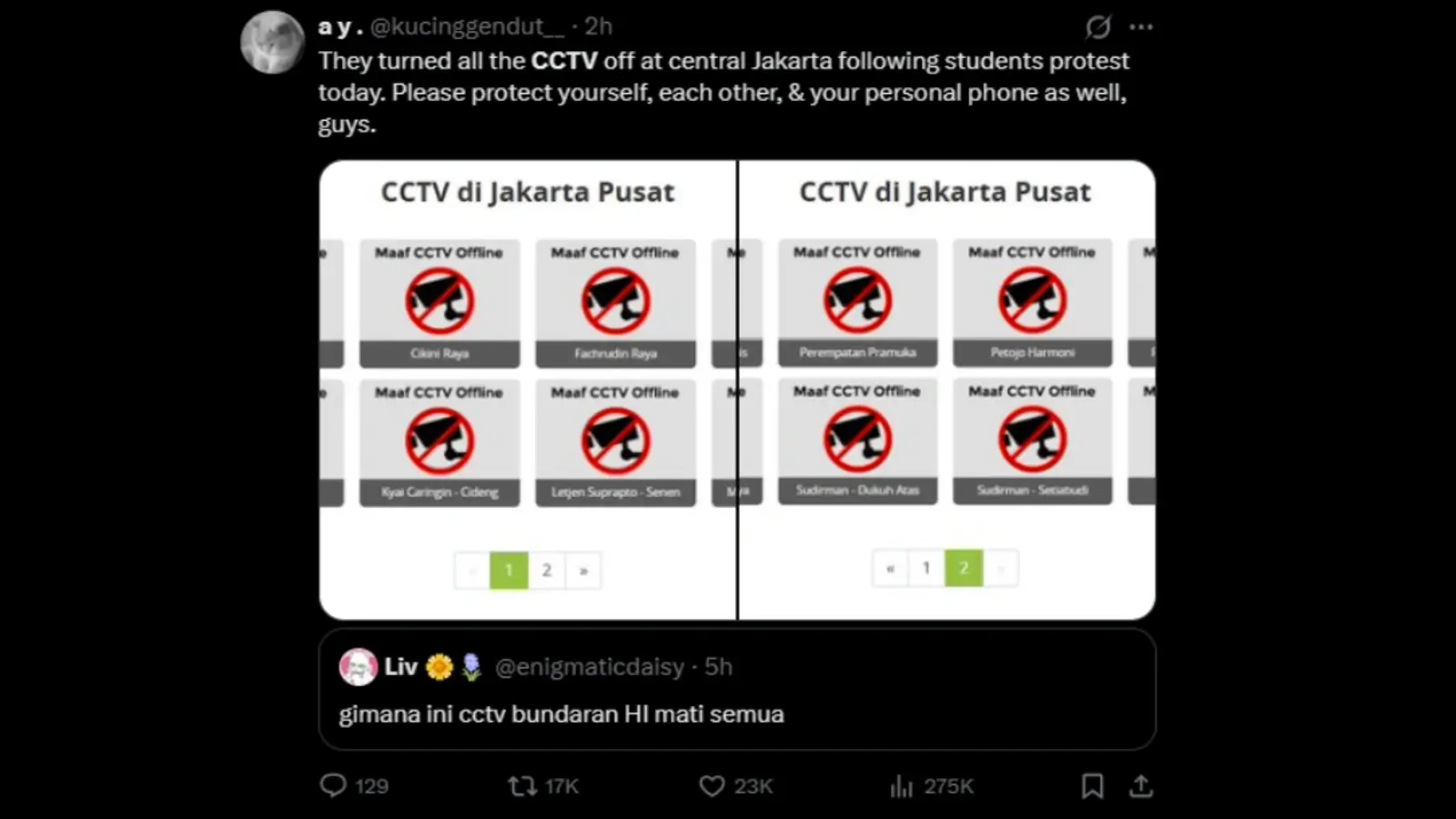 CCTV Bundaran HI Tiba-Tiba Mati Saat Demo Hari Ini 12 Juni 2026
