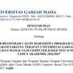 Jadwal dan Cara Daftar Ulang Mahasiswa Baru Jalur CBT UM UGM 2026 di Simaster