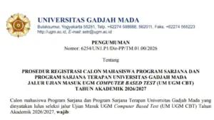 Cara Daftar Ulang Mahasiswa Baru Jalur CBT UM UGM 2026