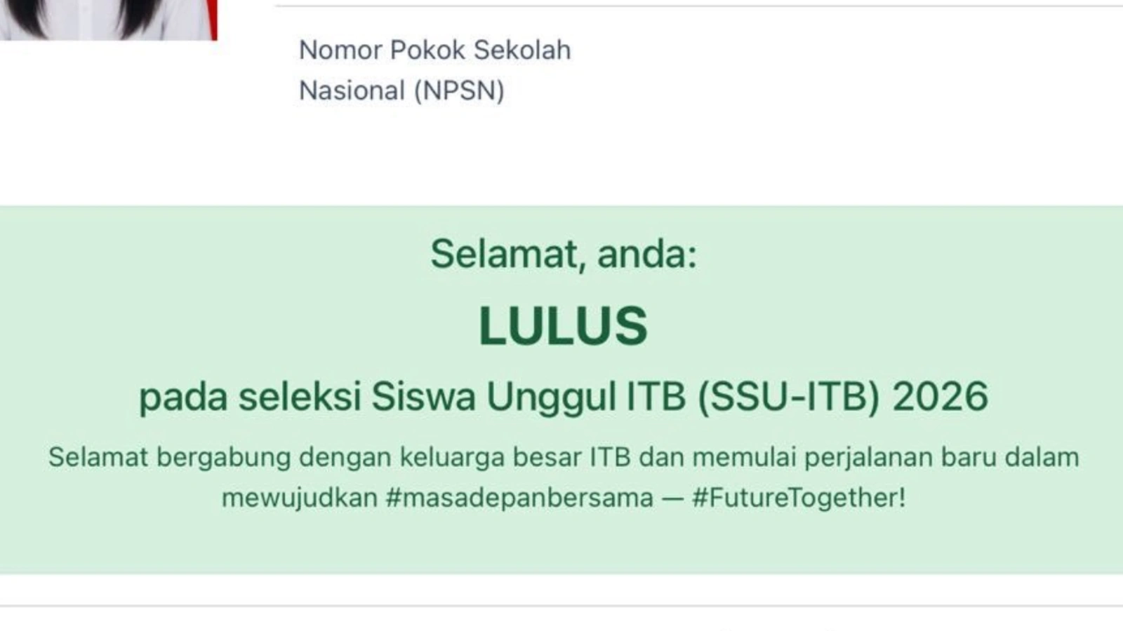 Cek Penguuman Hasil SSU ITB 2026
