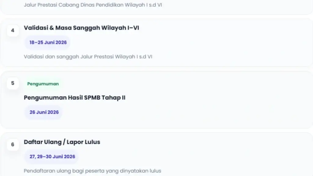 pengumuman SPMB SUMUT 2026 Tahap 2
