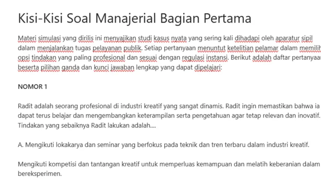 Contoh Soal PPPK Sekolah Rakyat Manajerial
