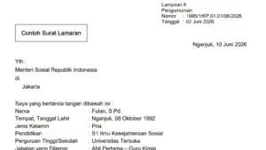 Contoh Surat Lamaran Kerja PPPK Guru Sekolah Rakyat 2026