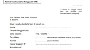 Download Format Surat Lamaran Calon Penggerak HAM 2026