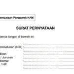 (PDF) Download Format Surat Pernyataan Calon Penggerak HAM 2026 Resmi dari Kementerian HAM