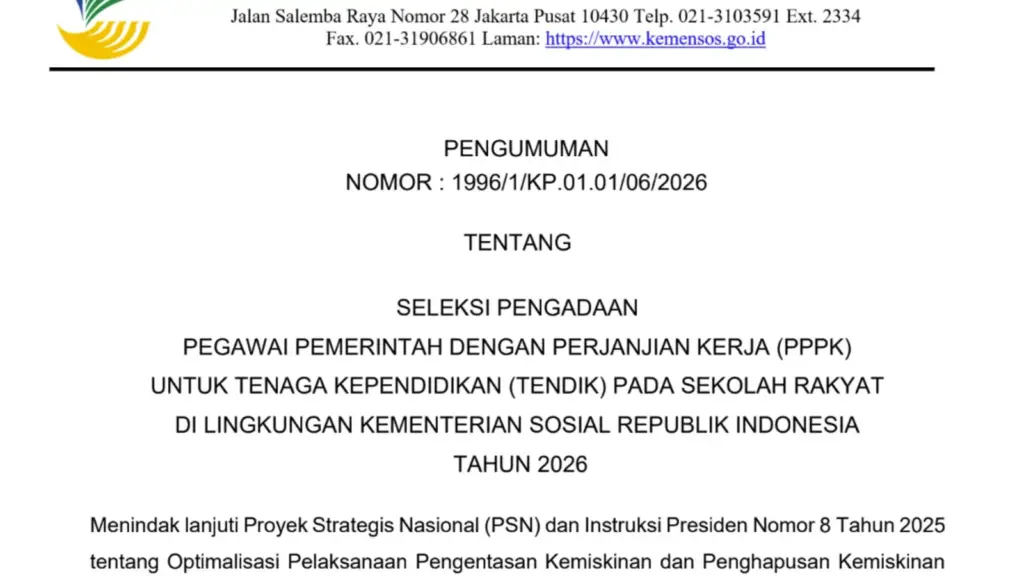 Download s.kemensos.go.id1dt7 PPPK Tenaga Kependidikan Sekolah Rakyat 2026
