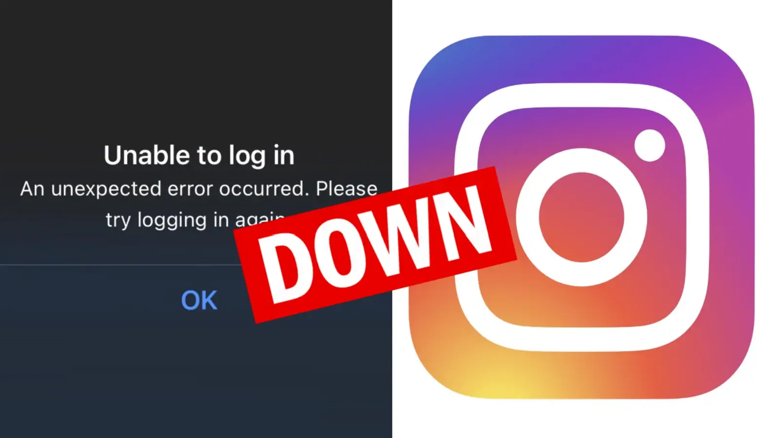 Instagram dan Facebook Down