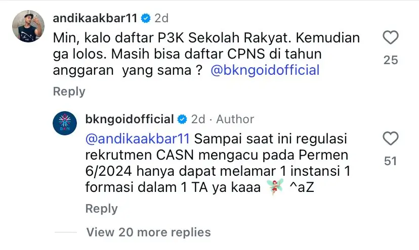 Jawaban BKN mengenai pendaftar PPPK SR yang Ingin daftar CPNS