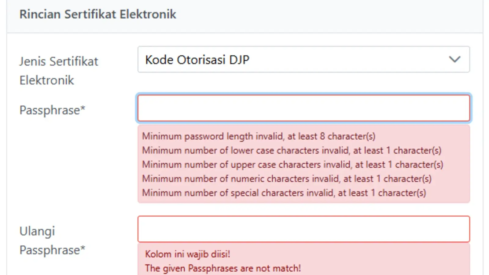 Pengertian Passphrase Coretax