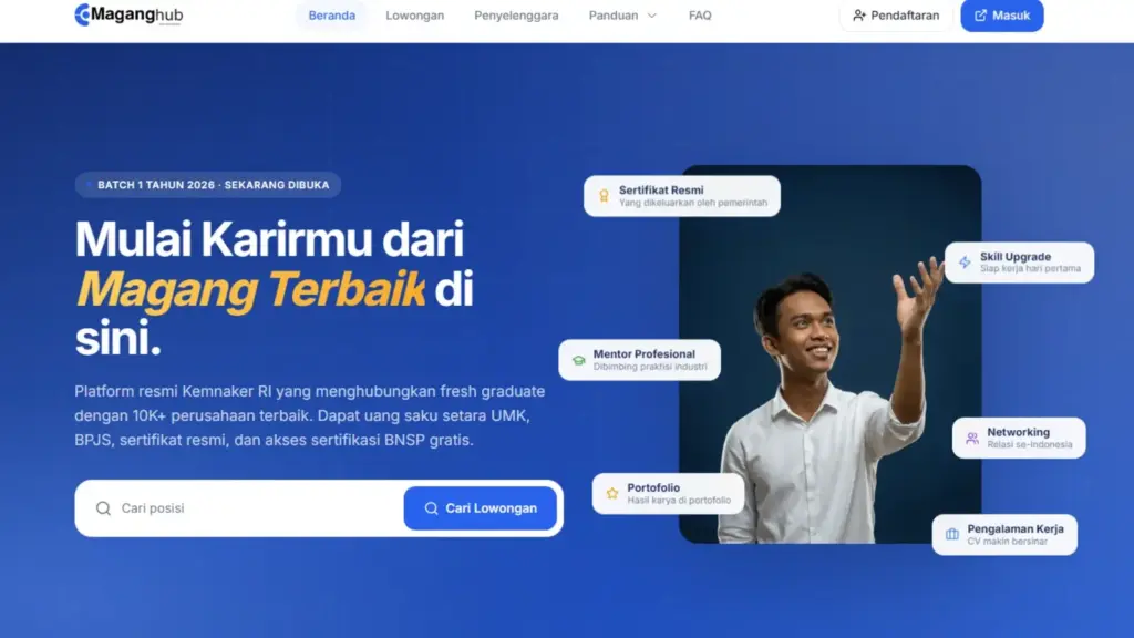 Tampilan Halaman Depan Maganghub